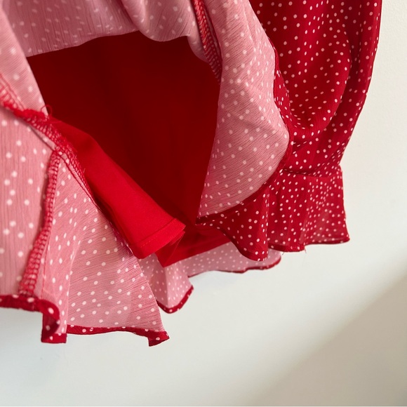 NWT Superdown Revolve Mercy Polka Dot Dress Red Size Small - Picture 12 of 16